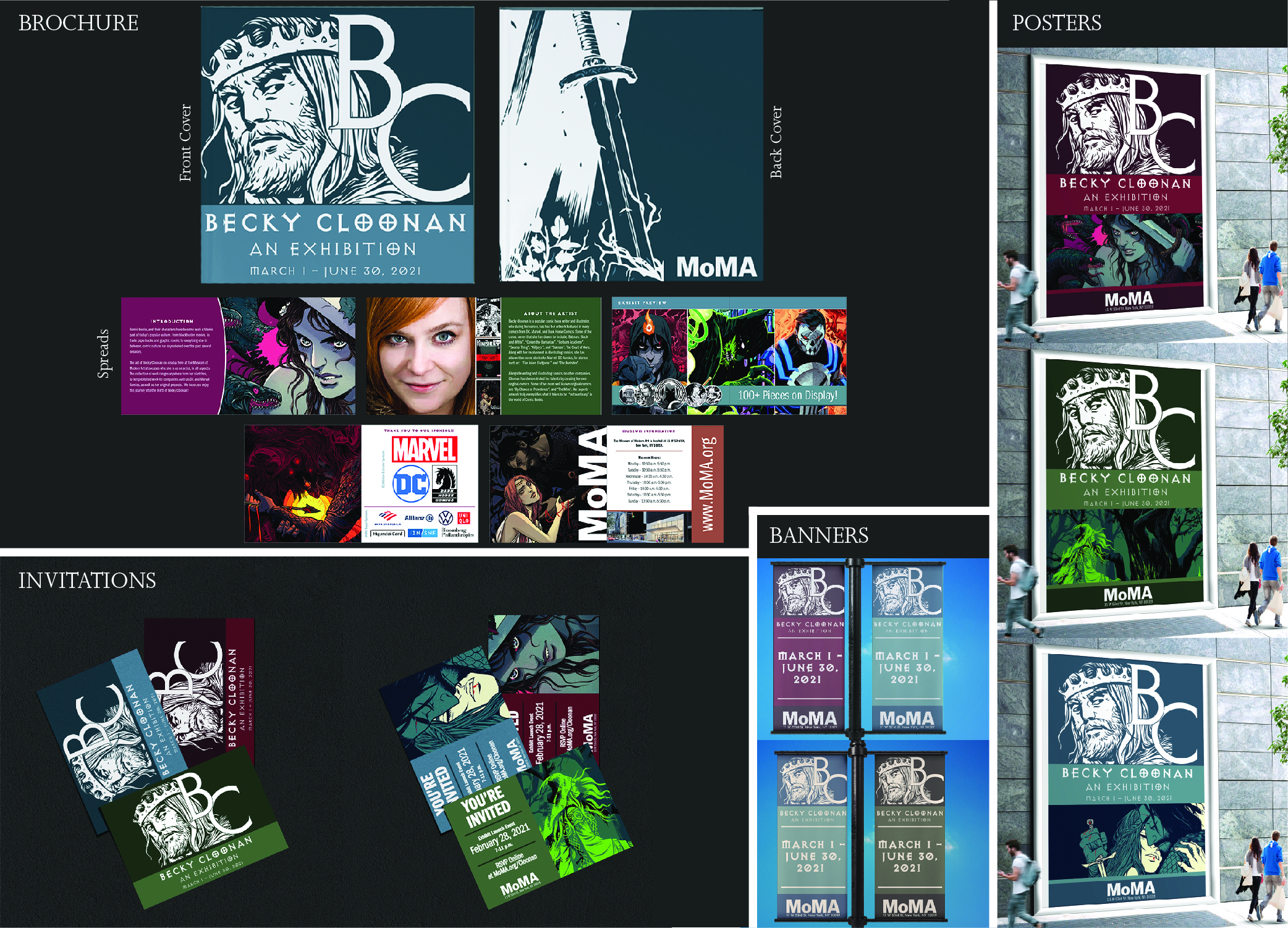 Becky Cloonan exhibition designs