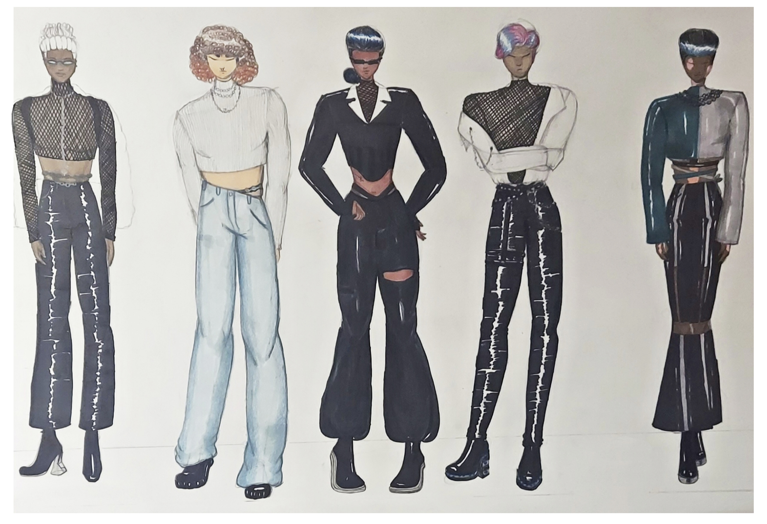 Fashion Illustration Student Work from Finley Gallery - February 2023