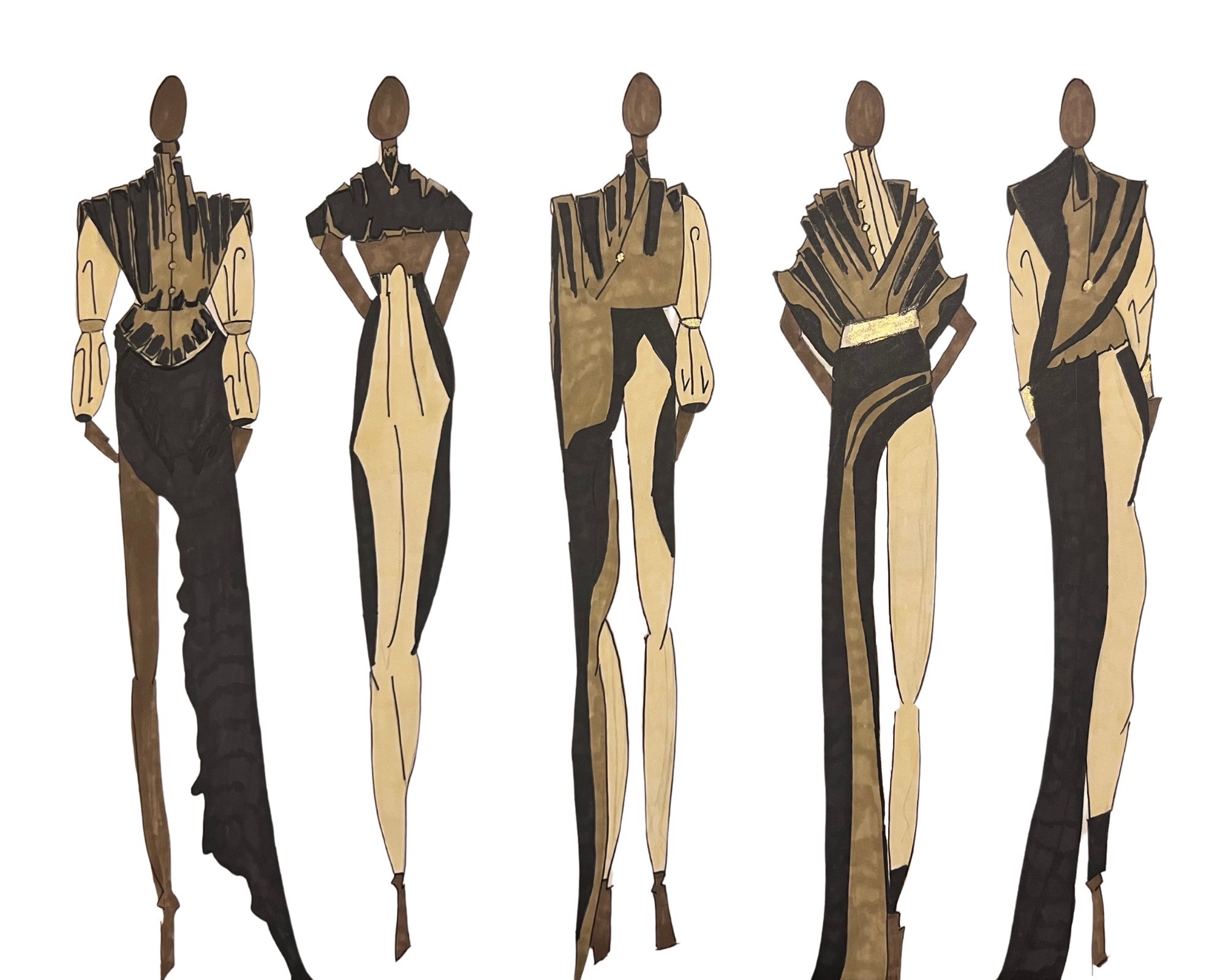 Fashion Illustration Student Work from Finley Gallery - February 2023