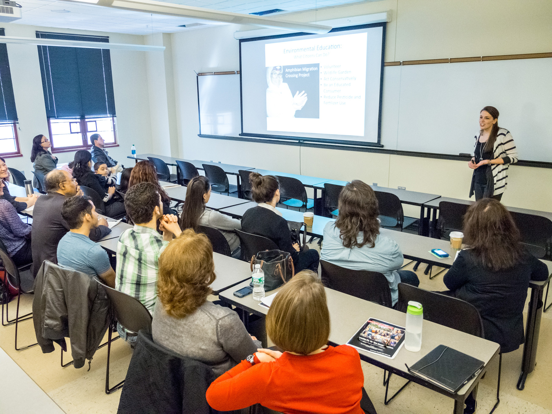A multimedia presentation at the Student Research Symposium.