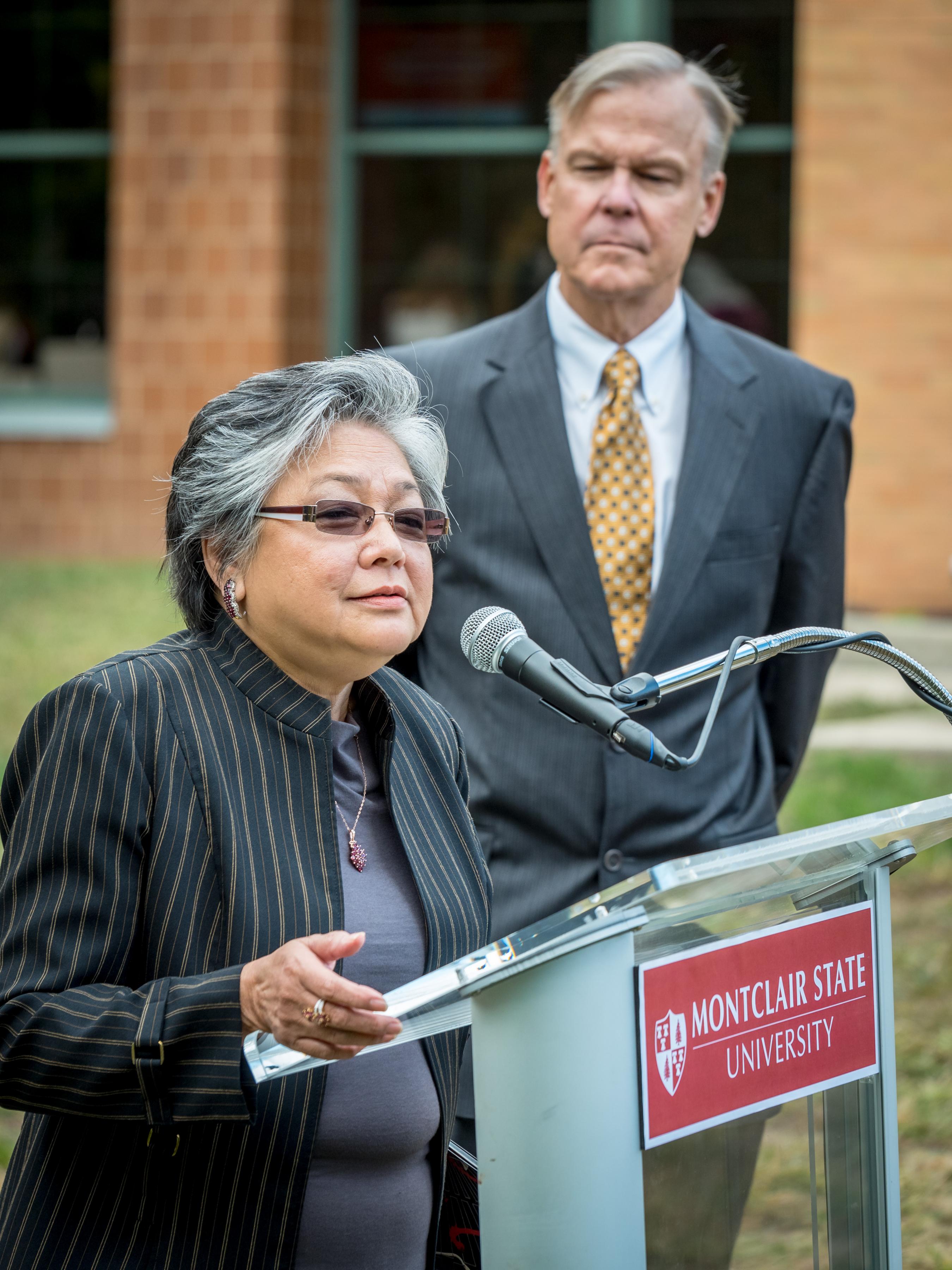 Teresa Rodrigez, Director of the George Segal Gallery and Dean Daniel Gurskis, College of the Arts.