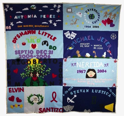 One of the five panels of The AIDS Memorial Quilt, a memorial to those lost to the deadly disease, on display in Memorial Auditorium December 5-11. The select panels on view honor notables in the theatrical world including Michael Bennett ("A Chorus Line"), Larry Kert ("West Side Story"), and, pictured above, Michael Jeter ("Grand Hotel" and TV's "Evening Shade").