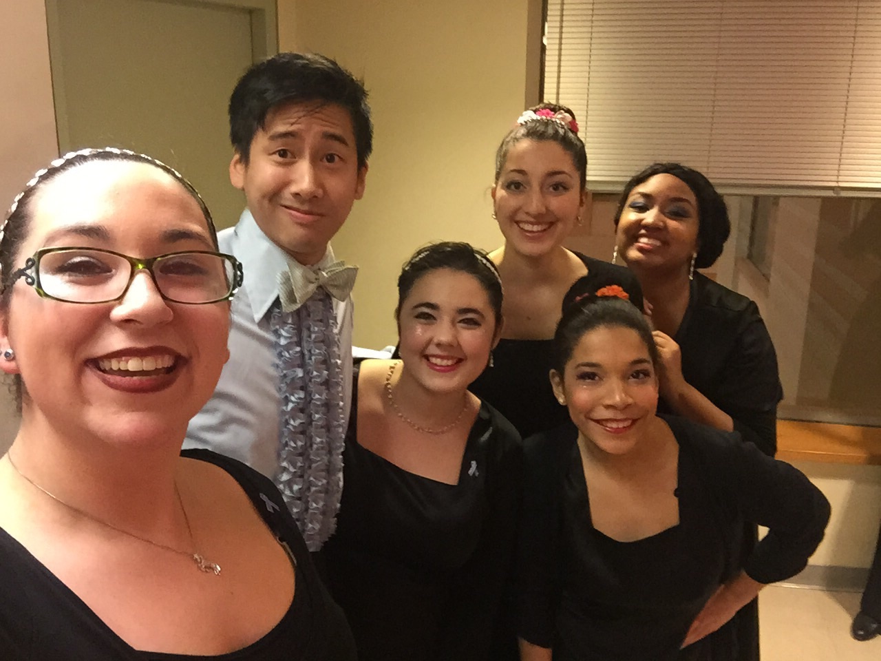 Prima Voce student singers preparing for their performance in Mendelssohn's "A Midsummer Night's Dream" in collaboration with the New Jersey Symphony Orchestra and The Shakespeare Theatre of New Jersey, in January 2016.