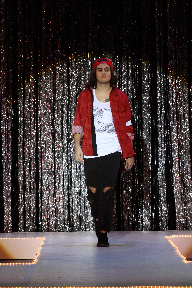 On the runway at the Annual Fashion Show 2015