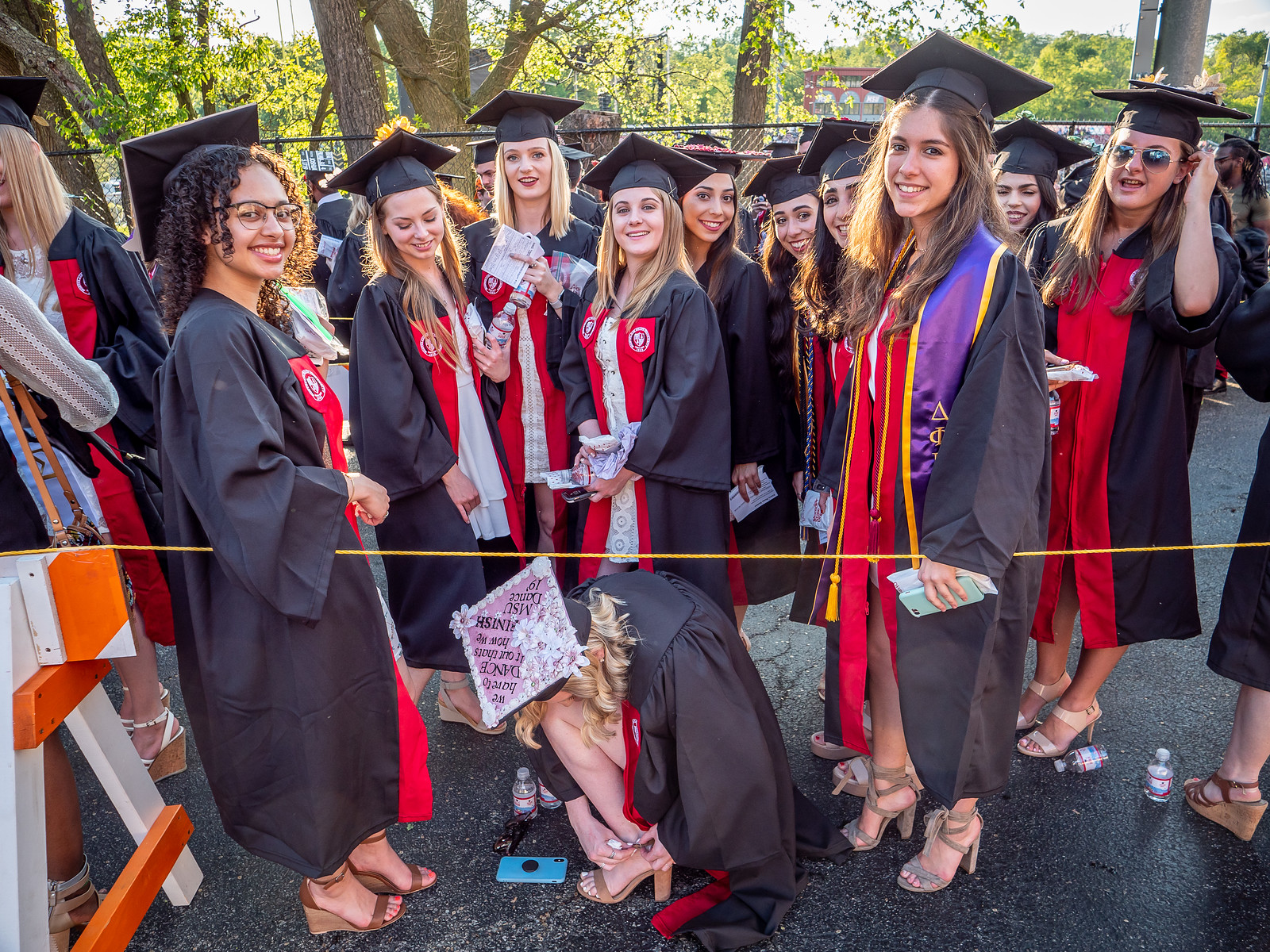Group of graduates in caps and gowns