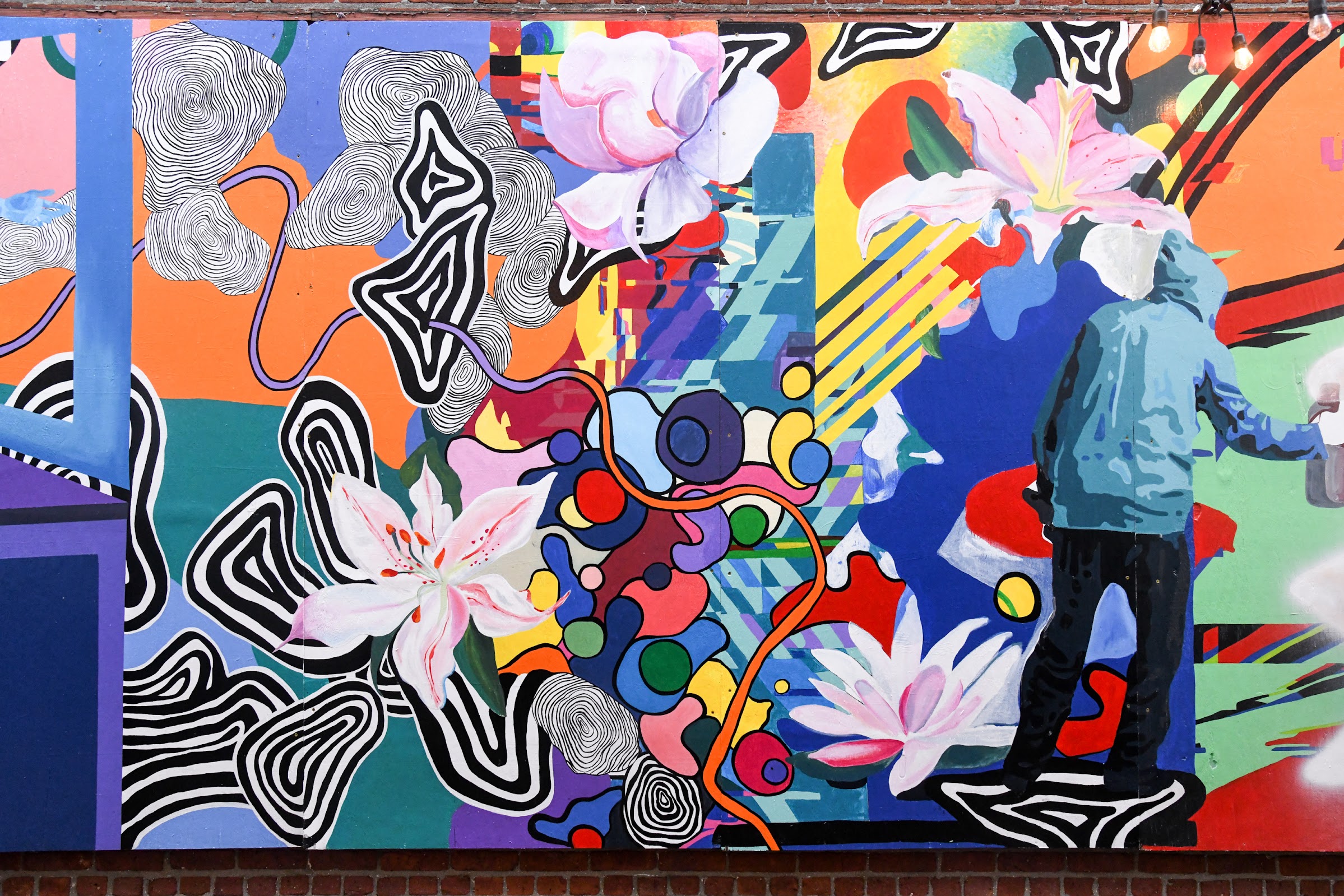 The second of three sections of the mural, Reverberations of Reawakenings