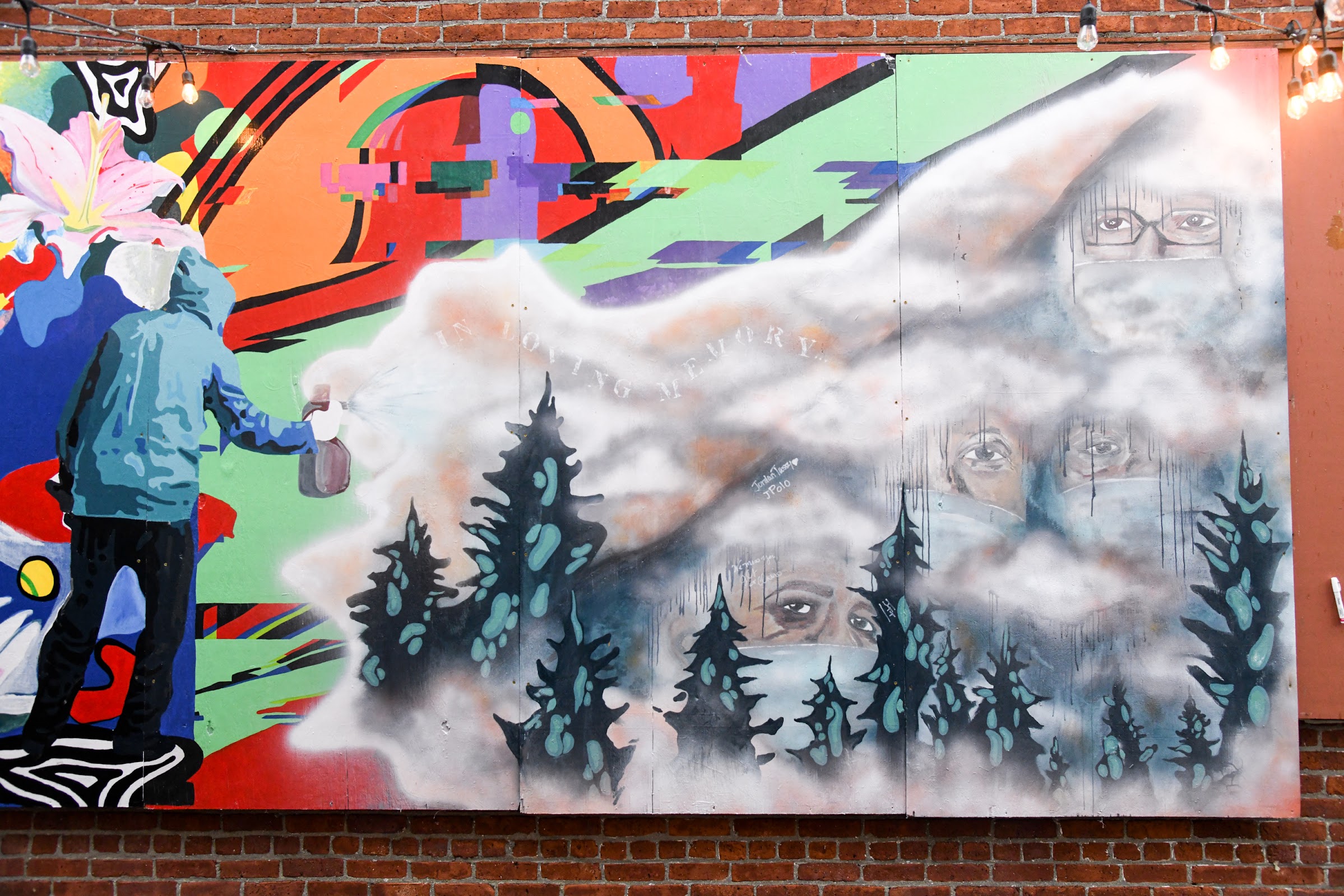 The third of three sections of the mural, Reverberations of Reawakenings
