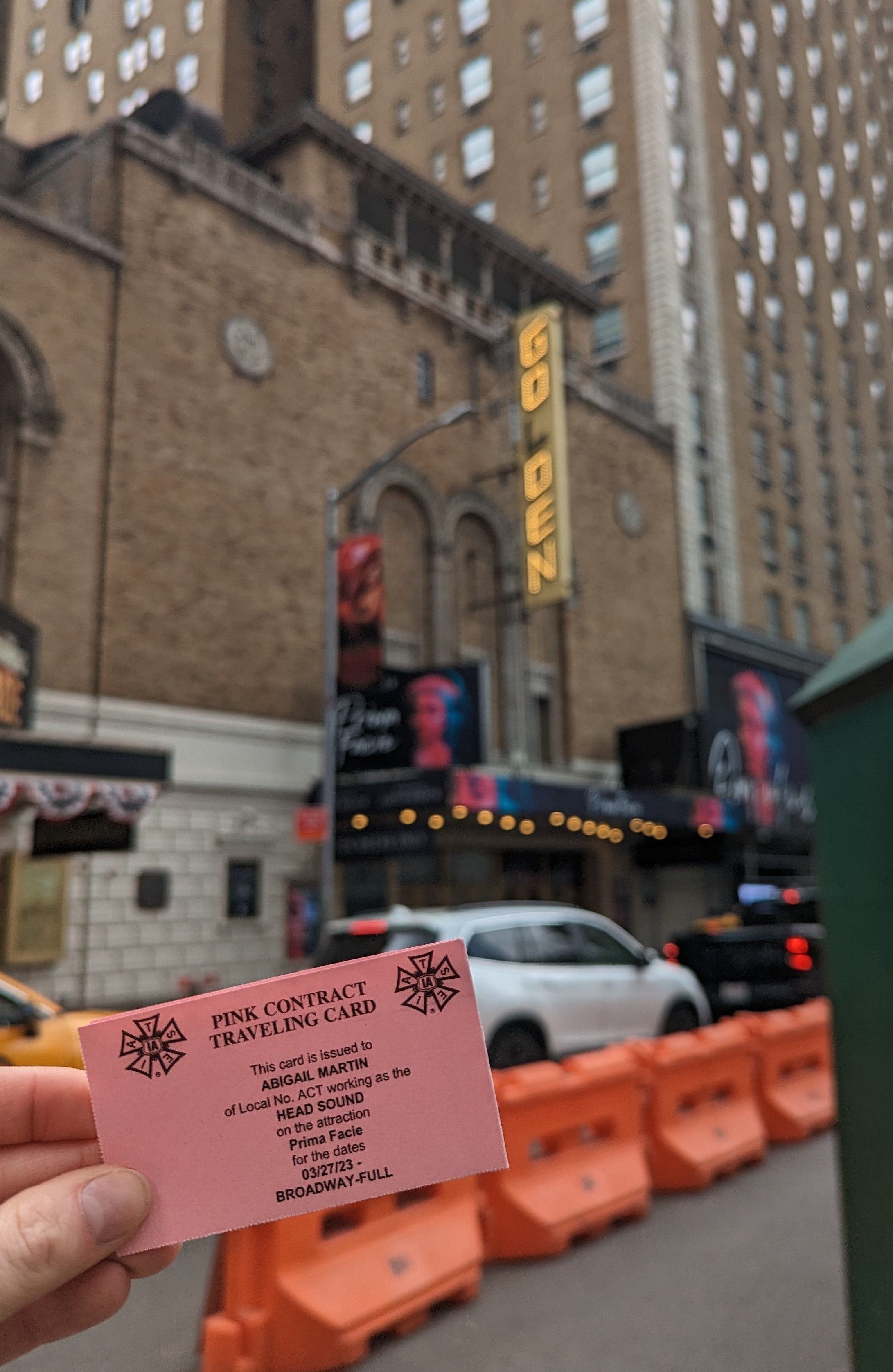 Photo of Theater Alum working on Broadway, 2023