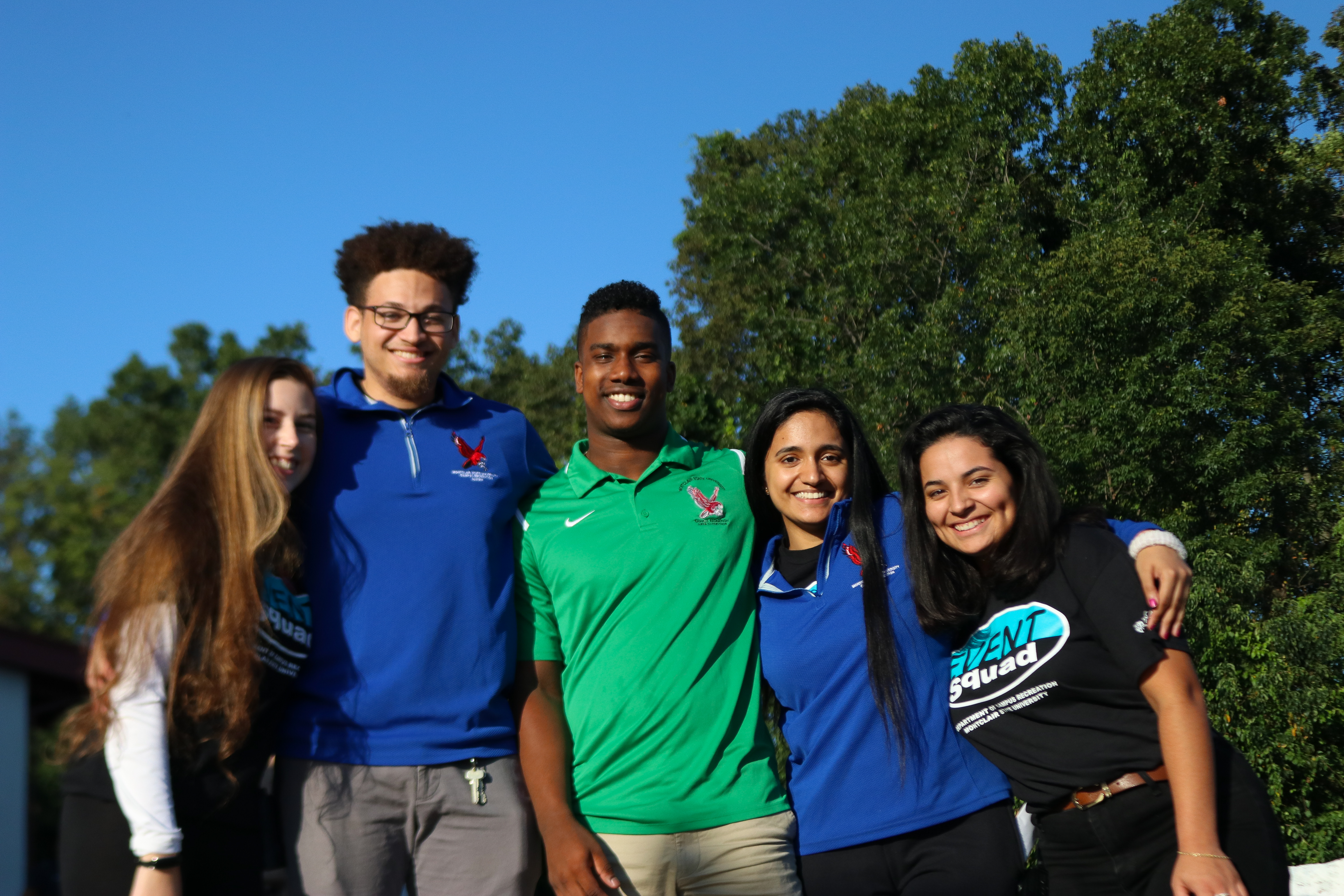 Student Recreation Center Employees taking a group photo at Rec Fest