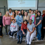 Photo of Gabriel Koren with Montclair students