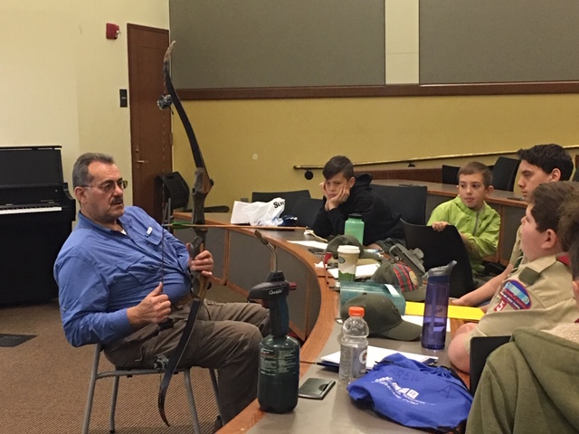 scouts learning about archery