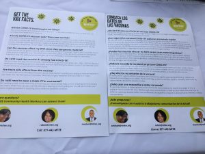 Photo of vaccination flyers
