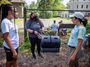 Volunteers on community farm