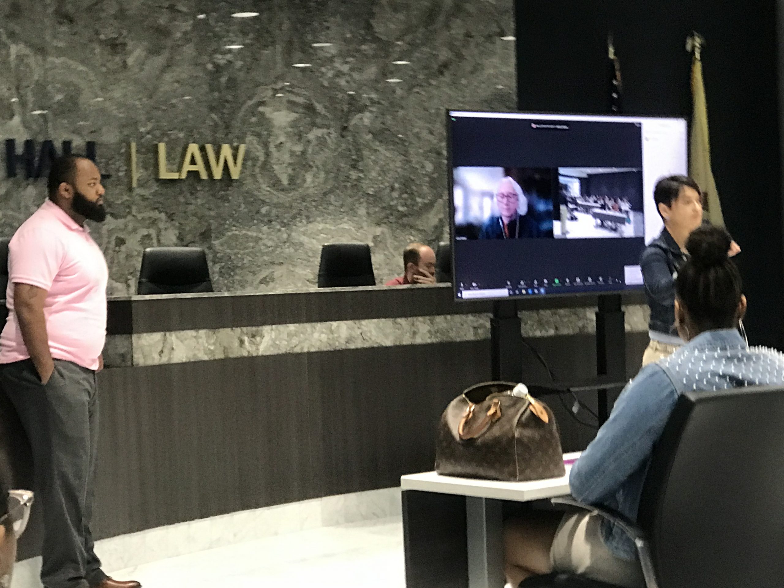 Photo of a presentation at Seton Hall Law School