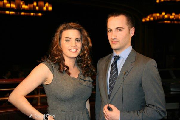 Montclair State University Broadcasting students Jackie Loder and Jack Smith at the American Eagle Awards show.