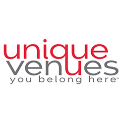 The logo for Unique Venues with the tagline you belong here.