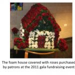 foam house covered with roses