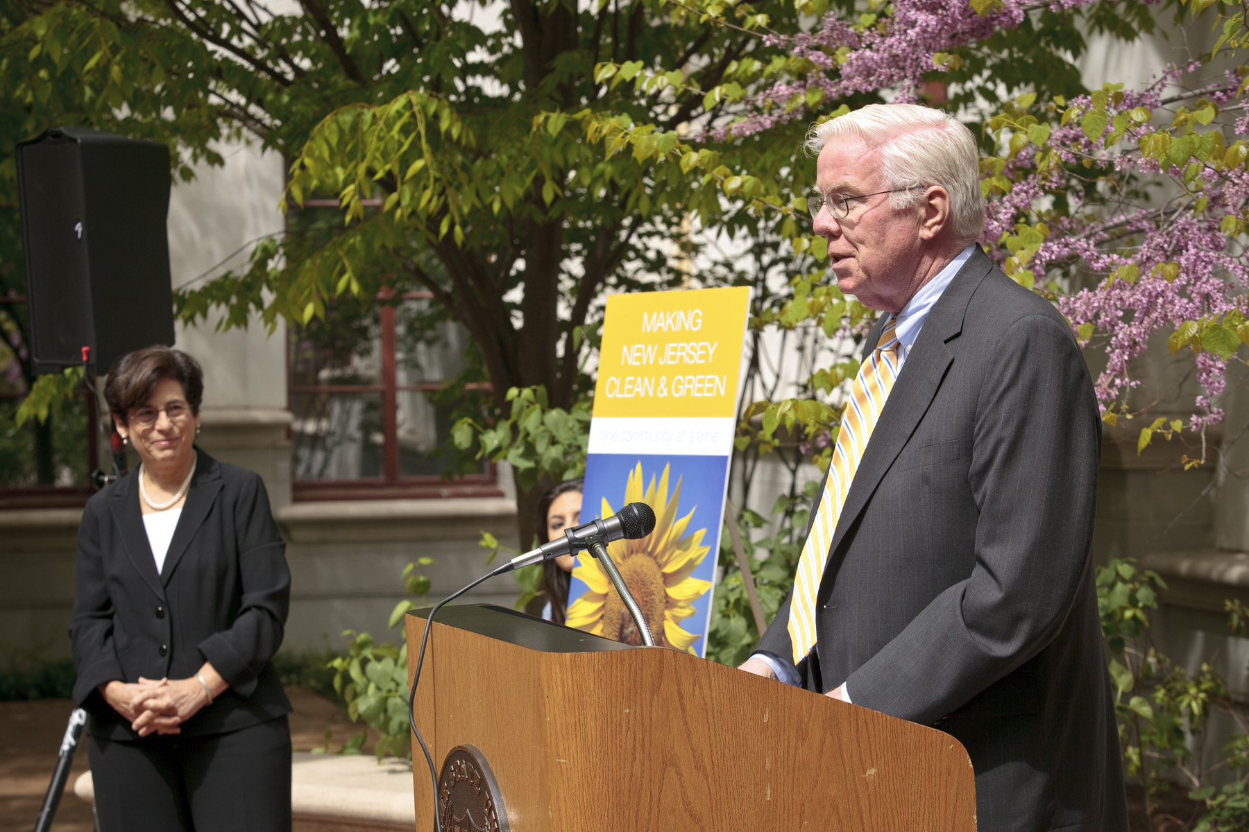State Assemblyman Thomas P. Giblin (34th District) delivers a state resolution supporting the renaming of Earth Day to Sustainable Earth Day in New Jersey.