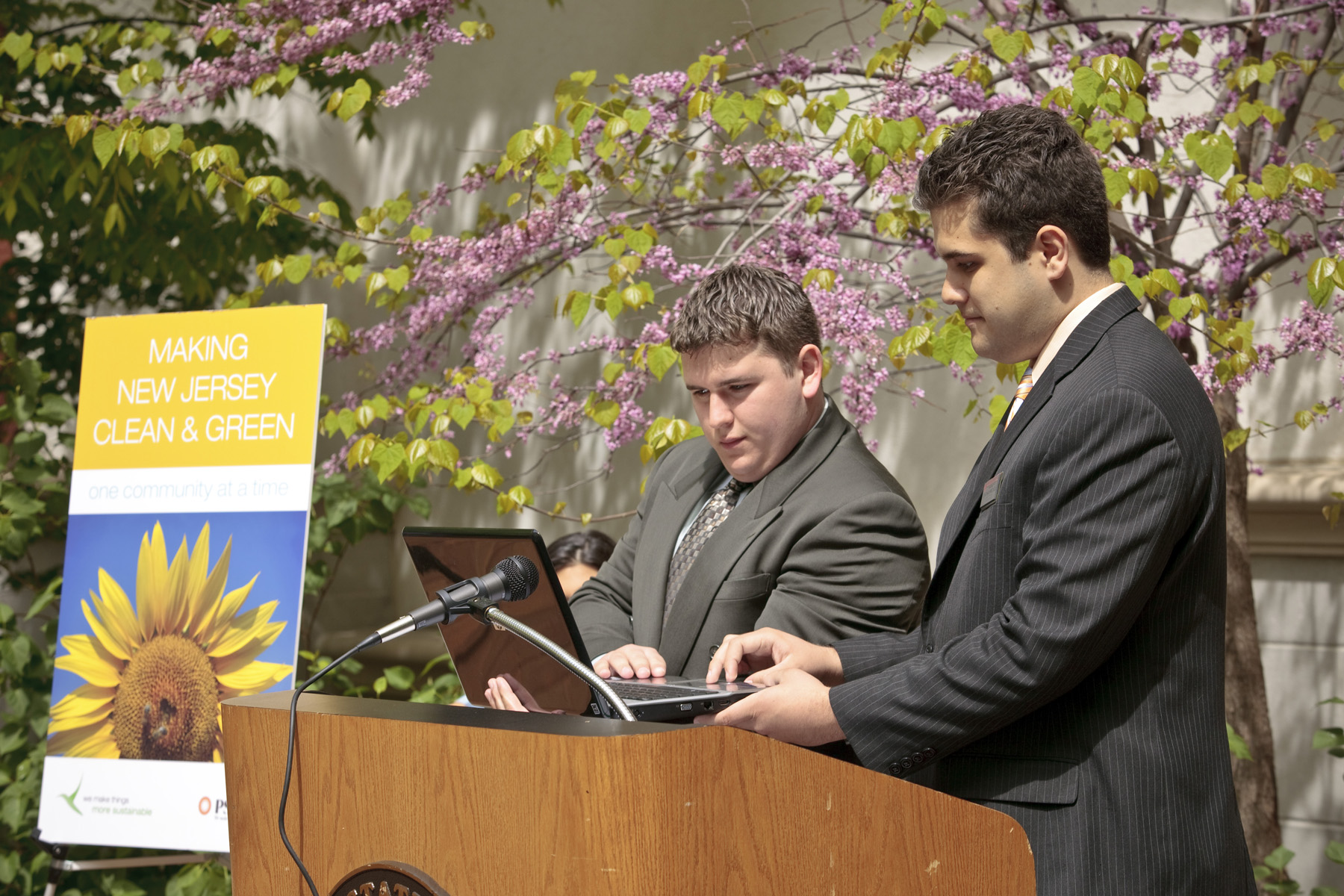 Honauer and Preciado send a mass e-mail to the University community inviting everyone to join in committing to sustainable practices and to celebrate Sustainable Earth Day in New Jersey.