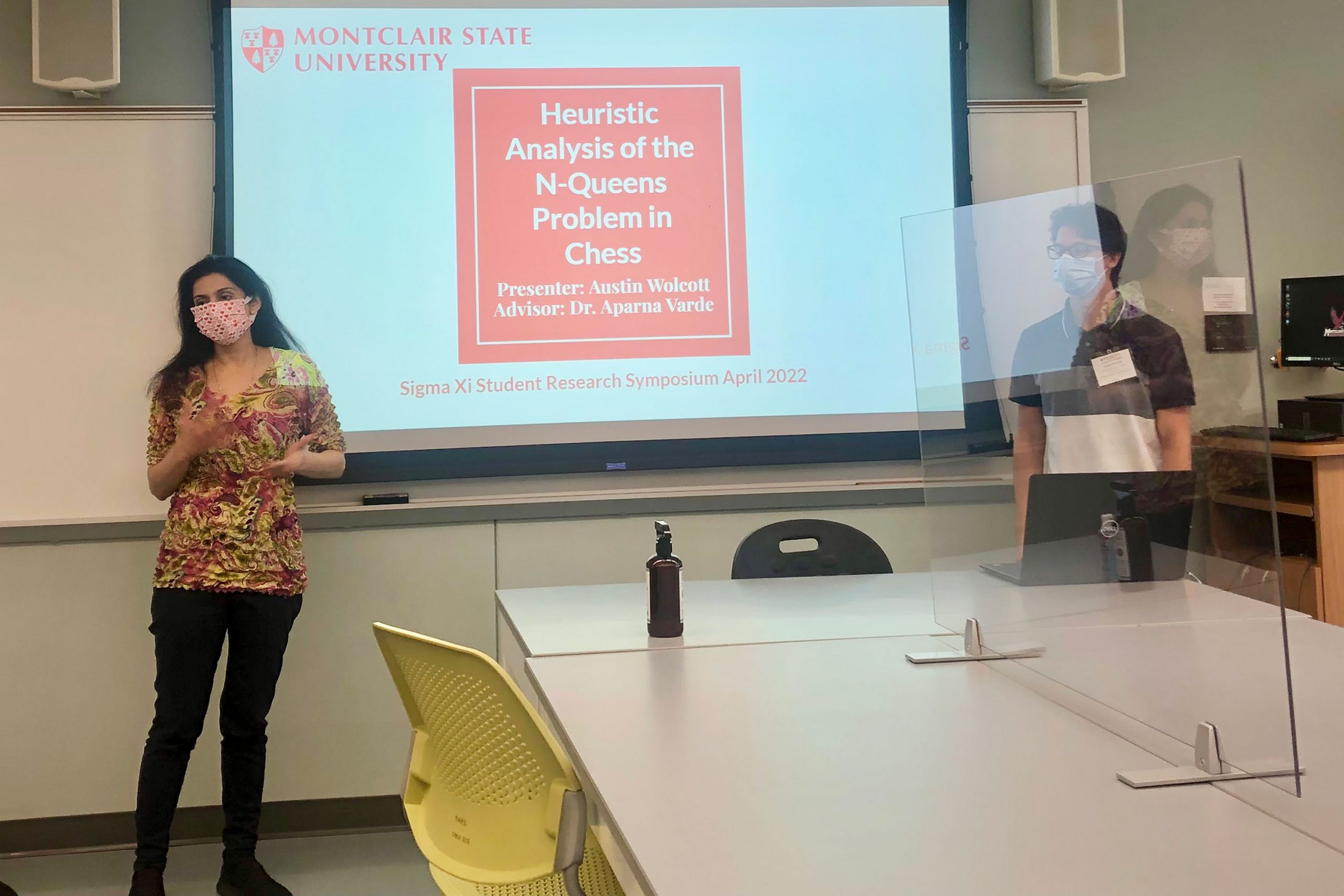 Dr. Varde introducing her student for his presentation