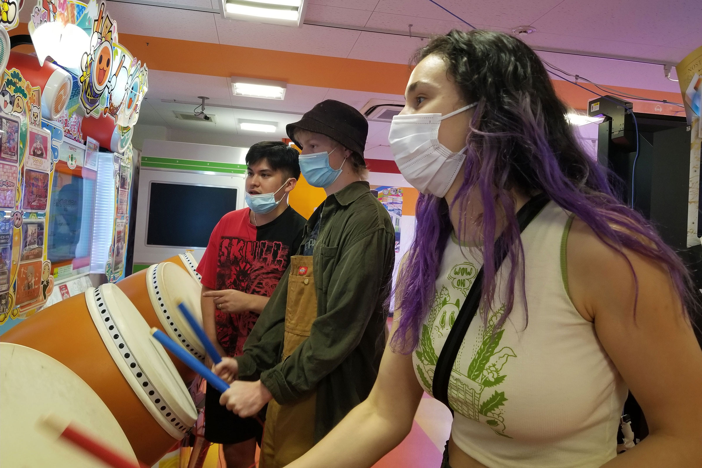 students playing in arcade