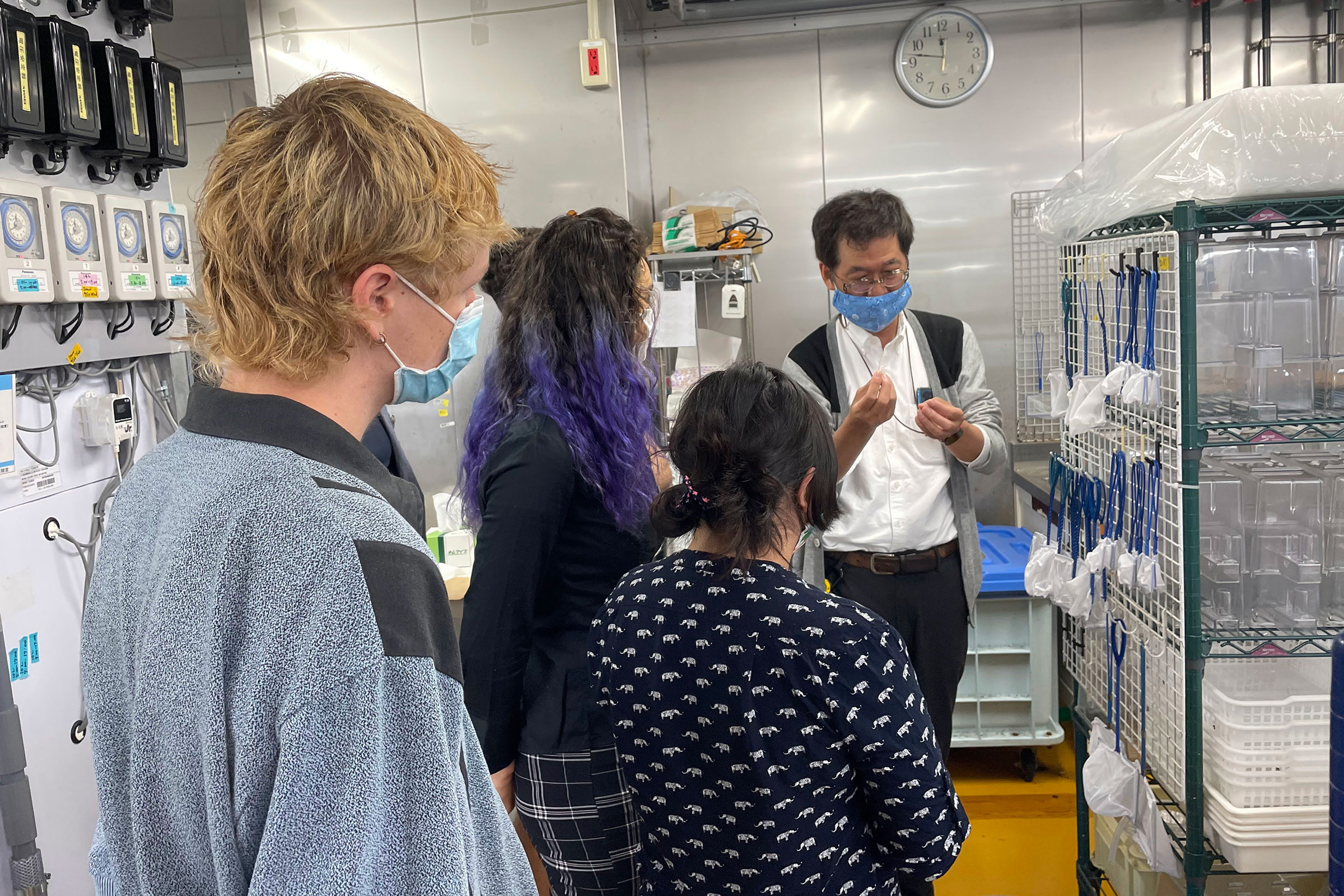 students in lab training