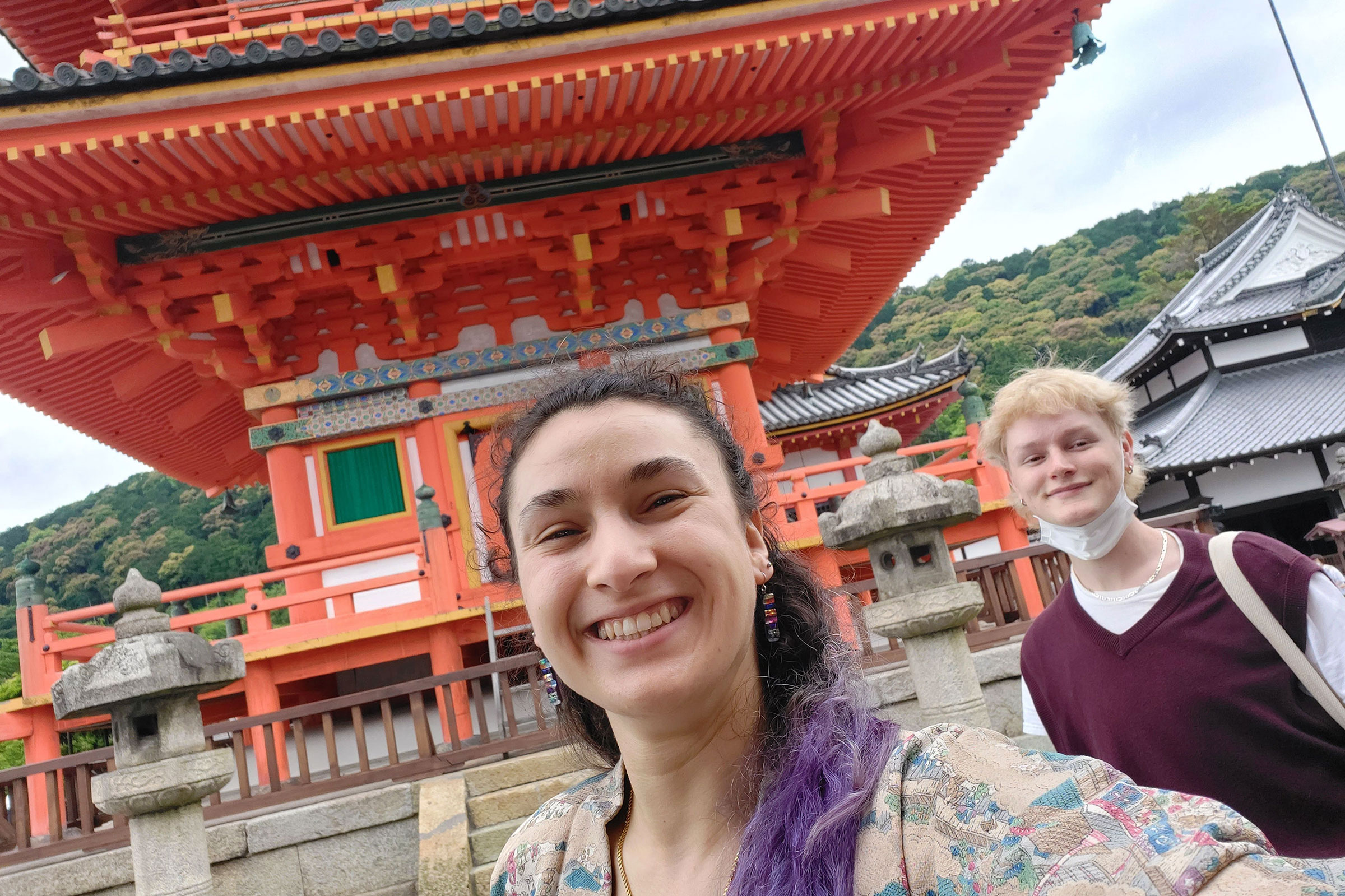 selfie in front of nice building