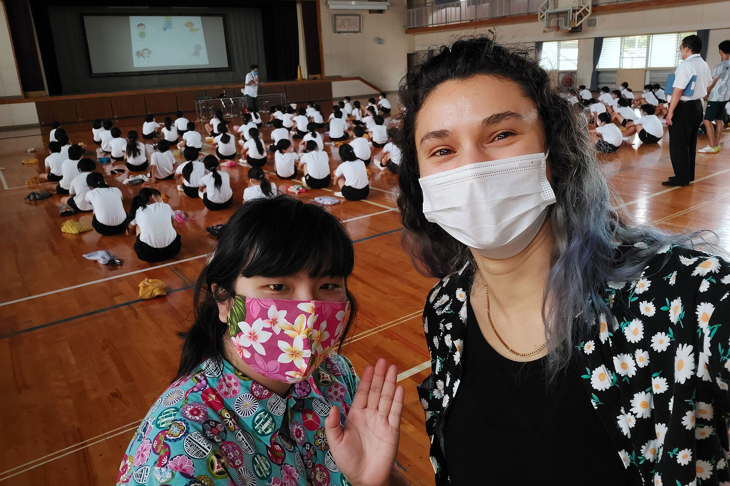 selfie in school gym