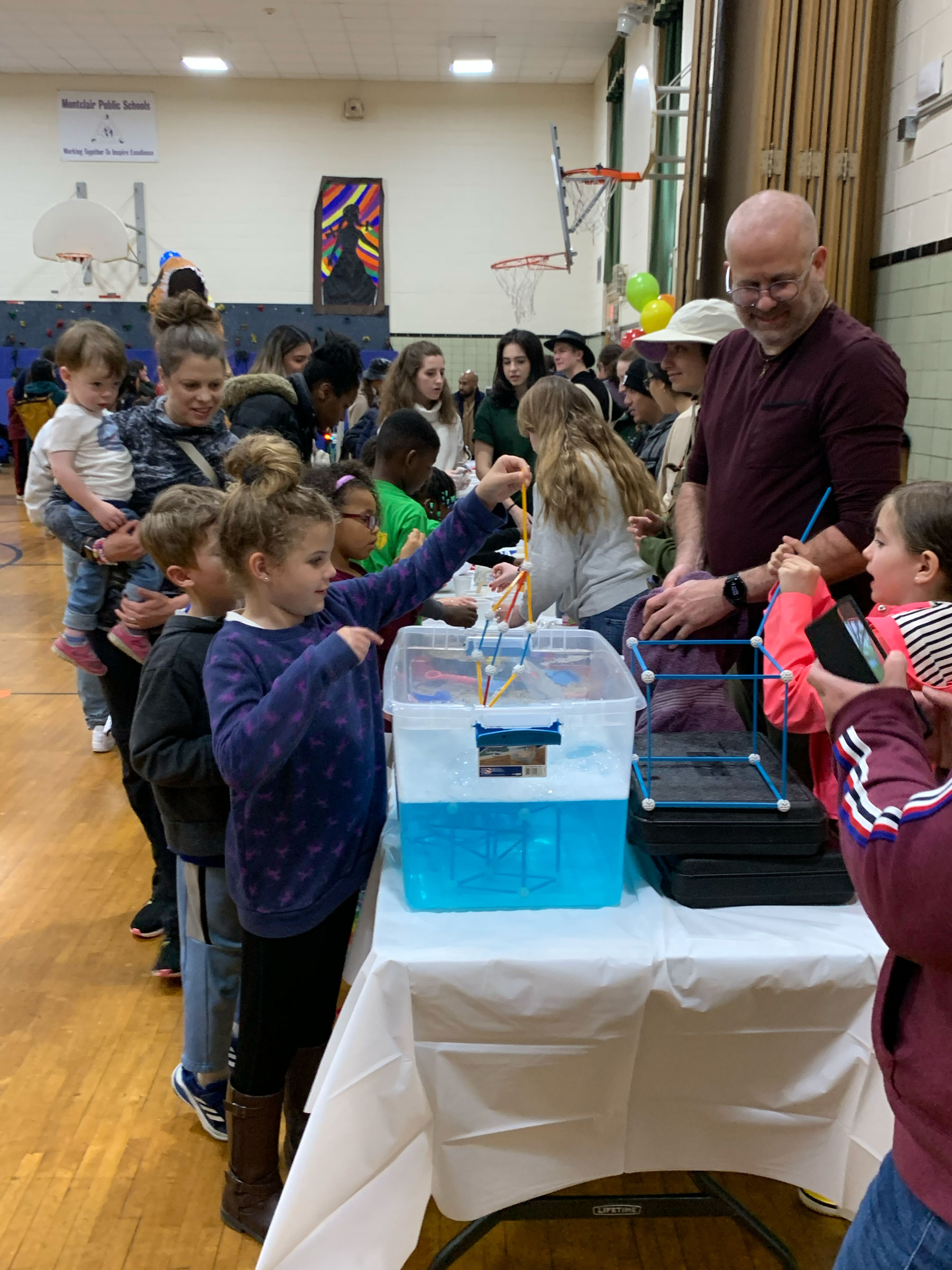 elementary school students at Math table