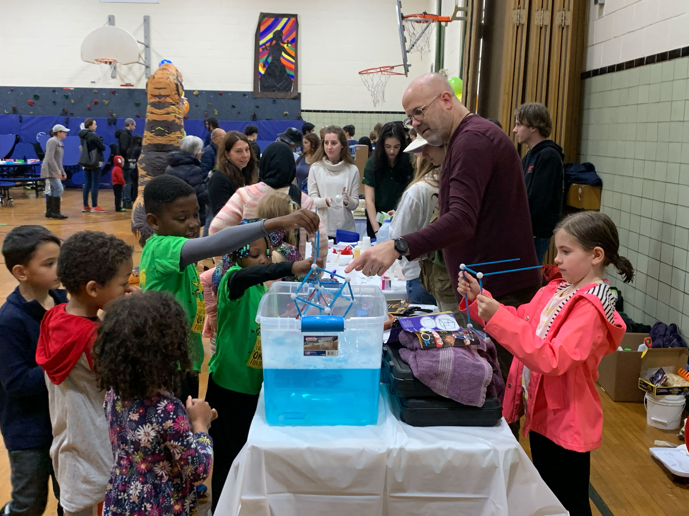 elementary school students at Math table