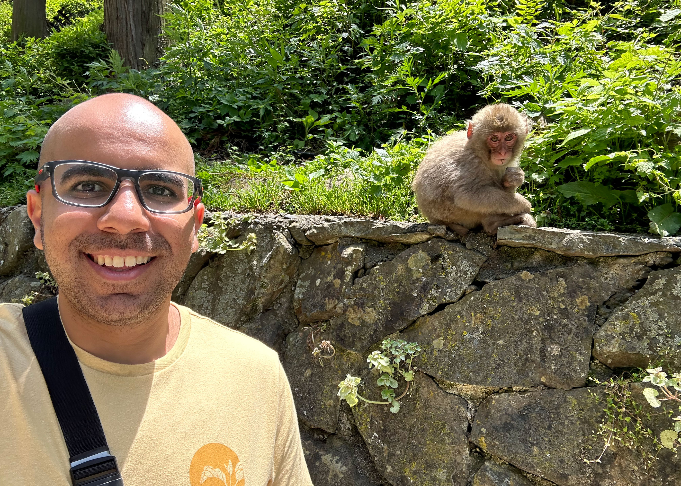 Edwin with monkey on walk
