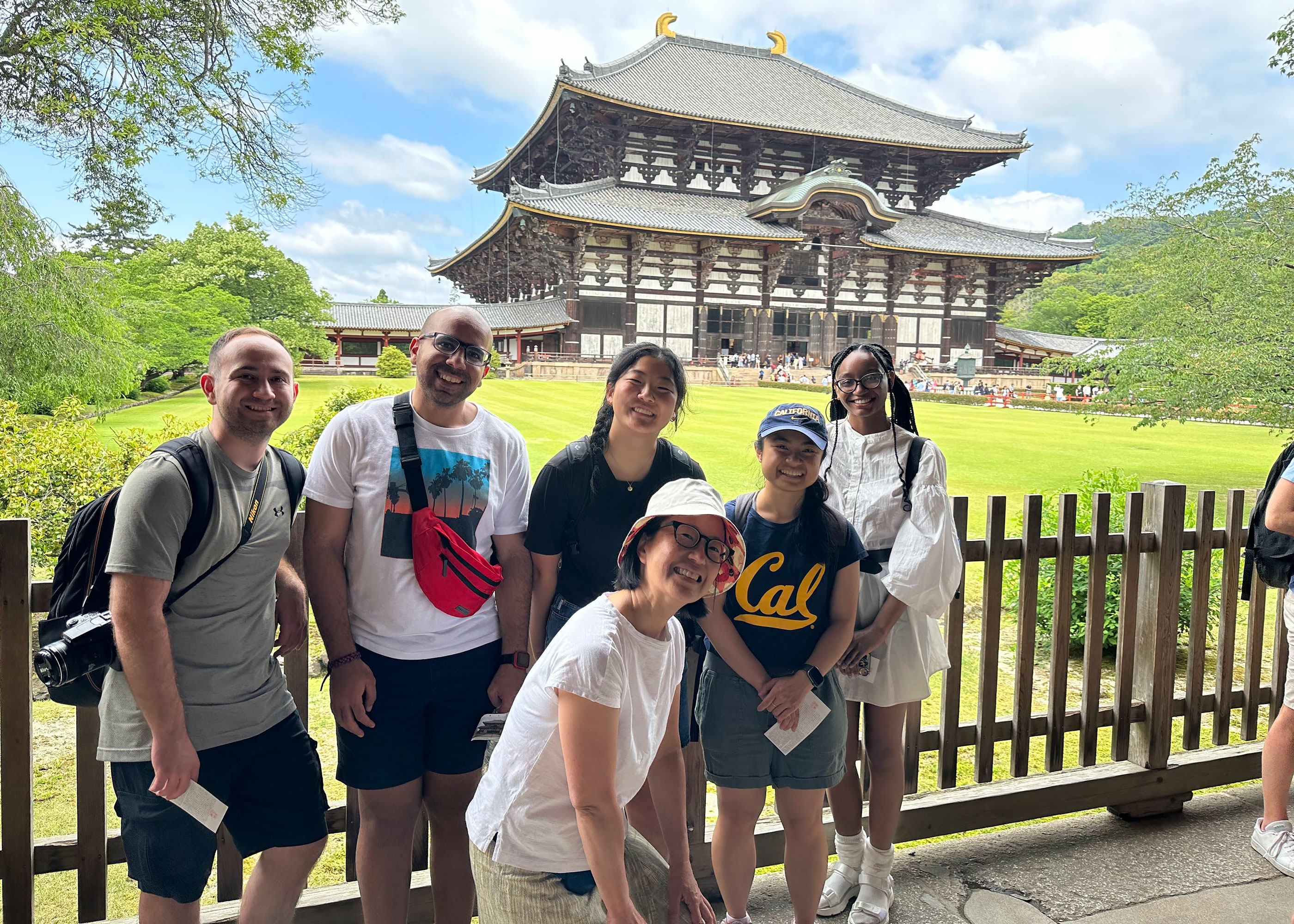 group photo in front of building