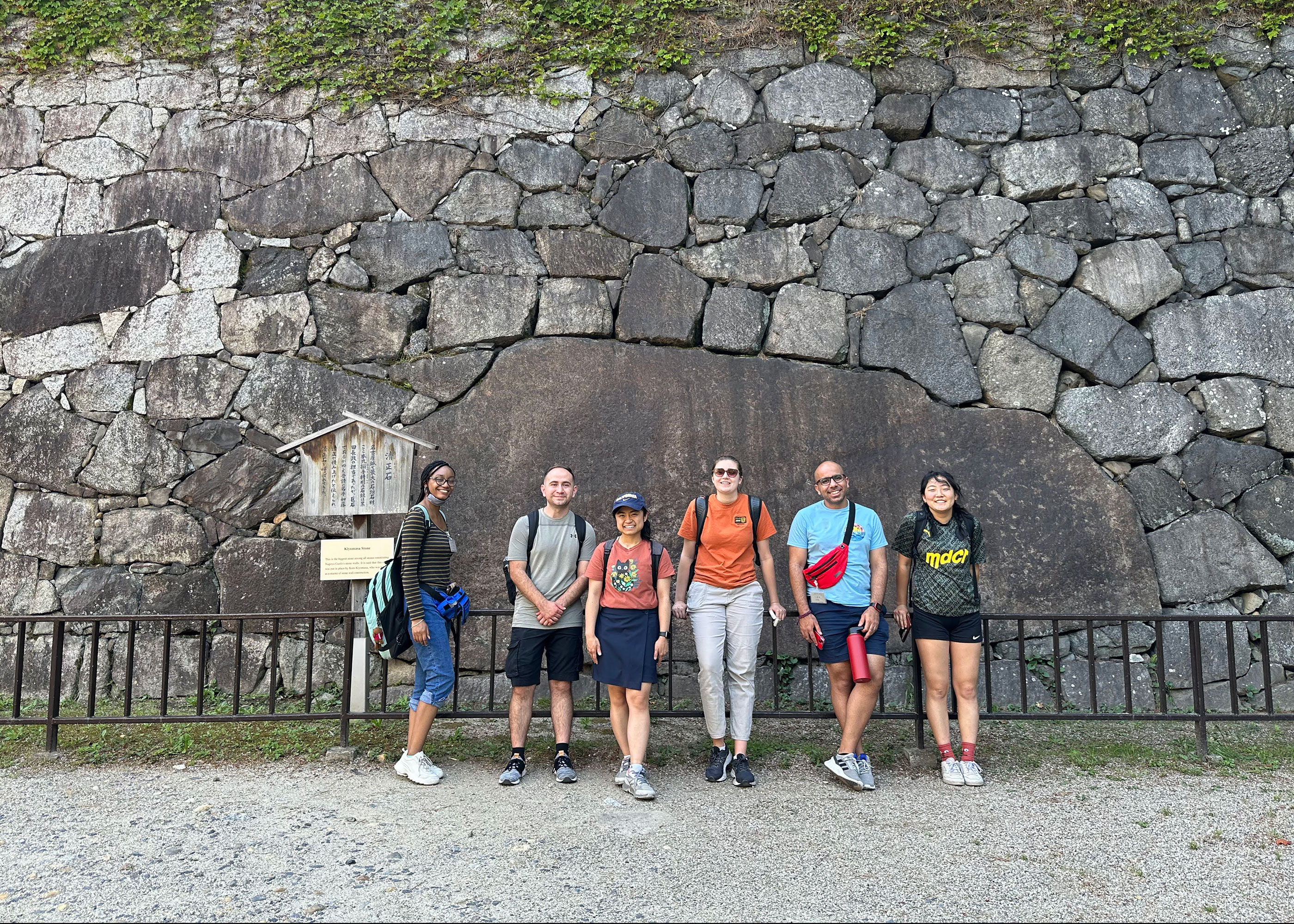 group walking in town