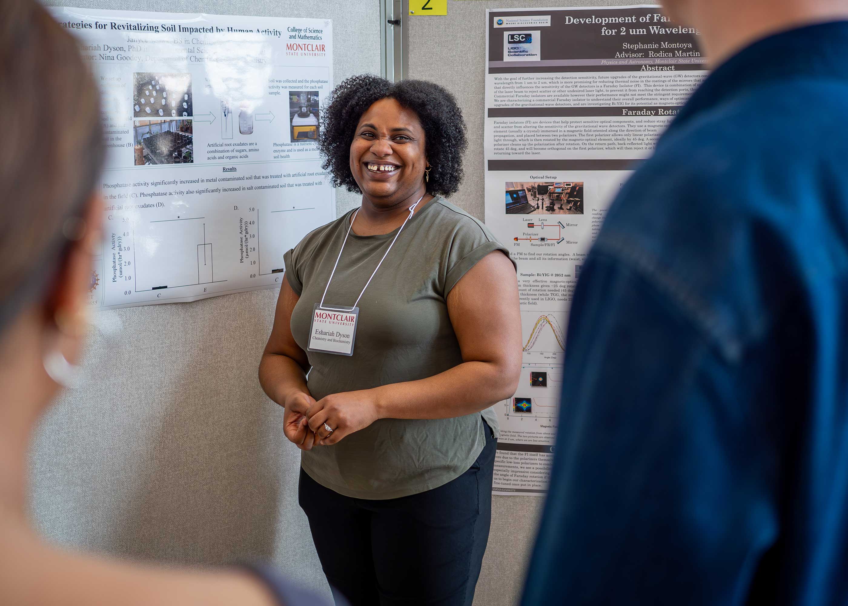 Eshariah Dyson during poster session at the Spring 2024 Casabona Competition
