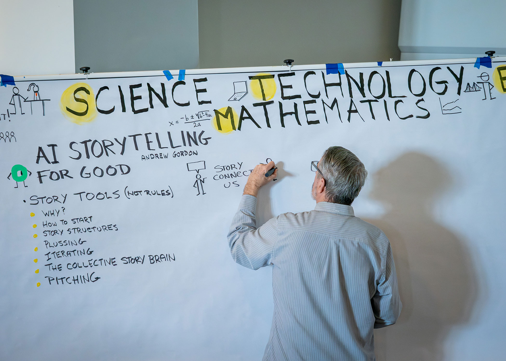 Philip Bakelaar, Adjunct Professor, CCOM writing a live summary of the STEM Summit