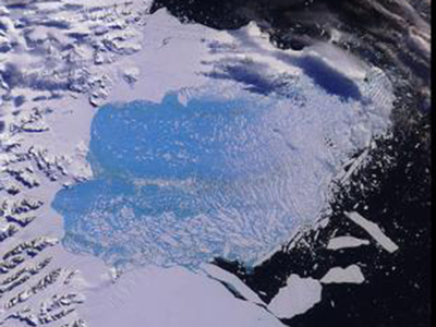 polar glacial ice from space