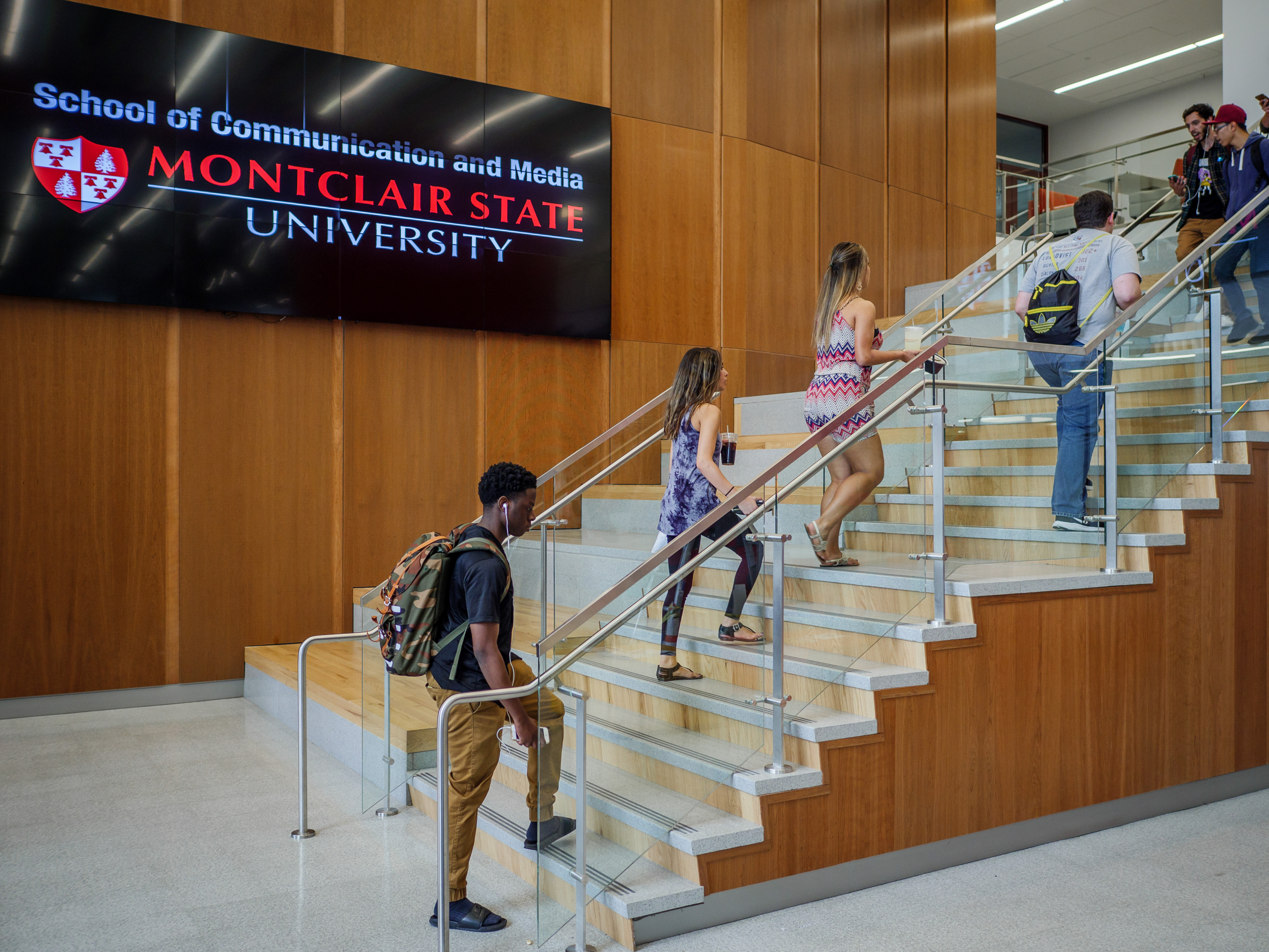 School of Communication & Media lobby stairs