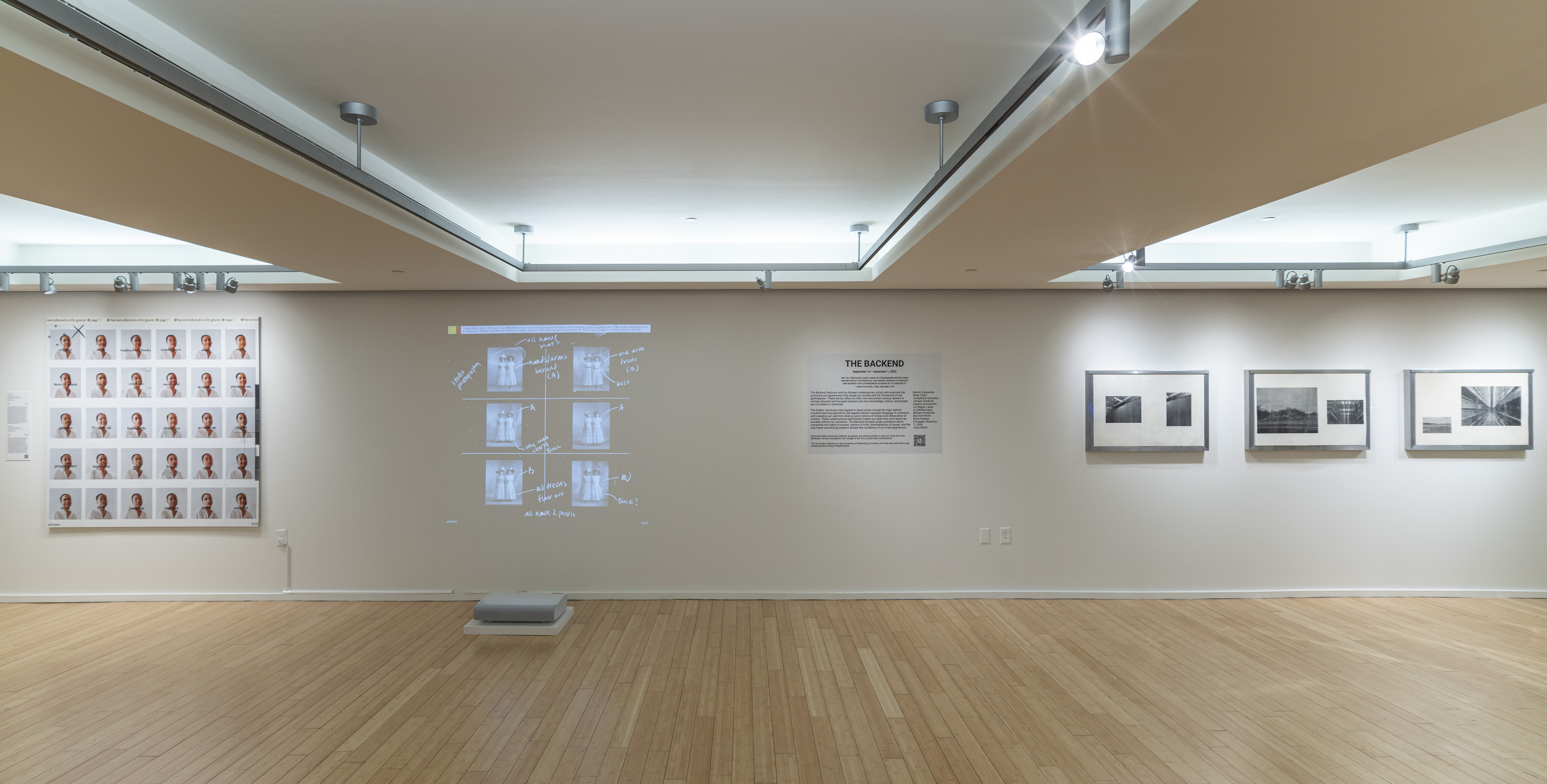 Installation view of the exhibition The Backend