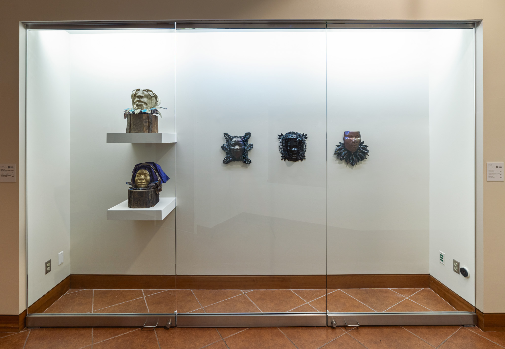 Installation view of Layo Bright: Invasive Blooms in the Kasser Theater lobby.