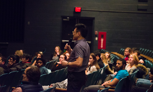 audience member asking question
