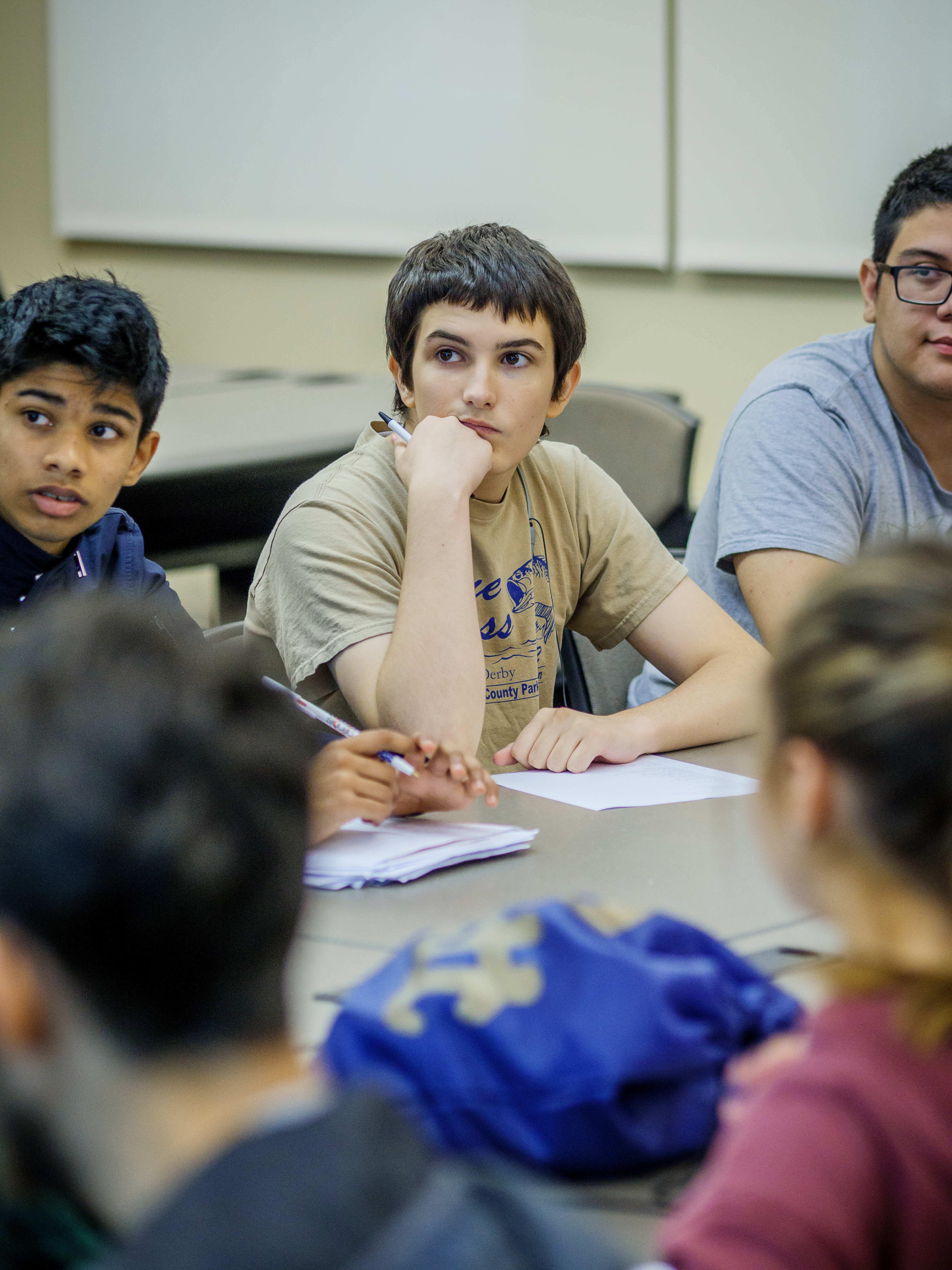 Students participating in Italian program sitting in classroom