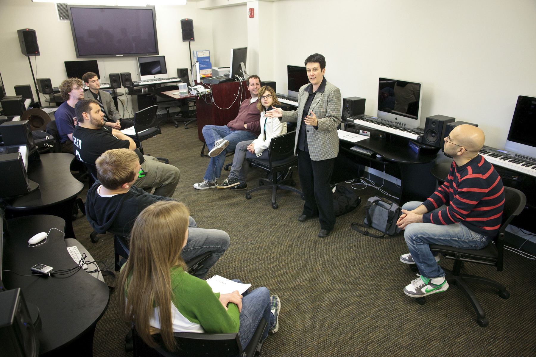 Higdon shared career tips and composition advice with the students.