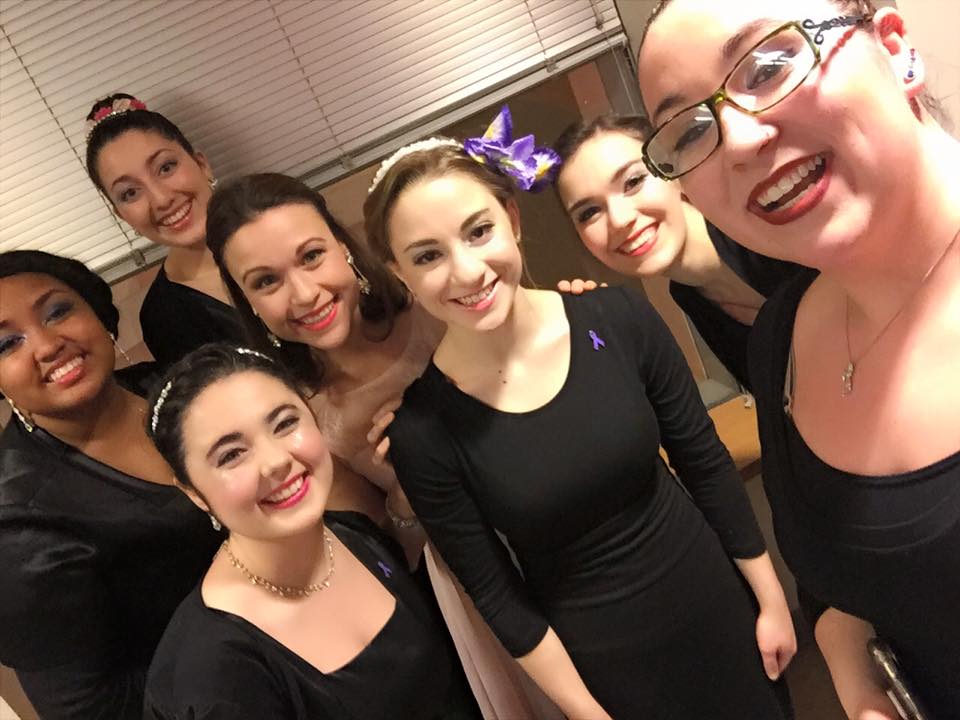 Prima Voce student singers preparing for their performance in Mendelssohn's "A Midsummer Night's Dream" in collaboration with the New Jersey Symphony Orchestra and The Shakespeare Theatre of New Jersey, in January 2016.