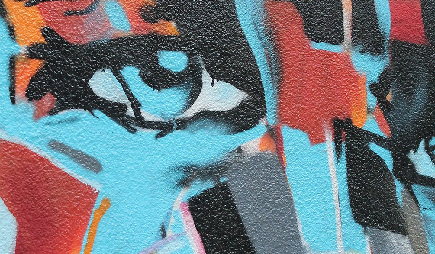 Wall of graffiti art in Croatia.