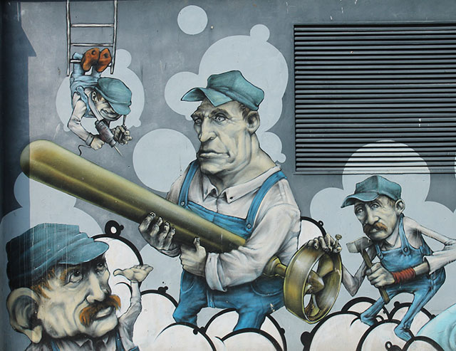 Graffiti alluding to the economically endagered shipyard in Rijeka, a port city of Croatia.