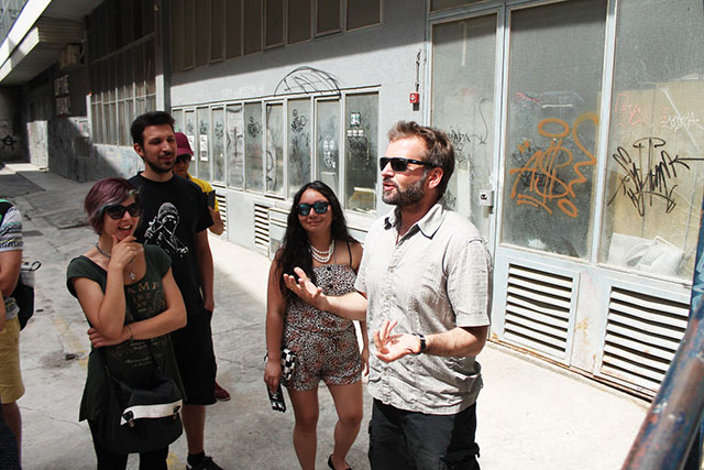 Dr. Vjeran Pavlakovic, chair of the Department of Cultural Studies at the University of Rijeka, gives a tour of sites of political memory.