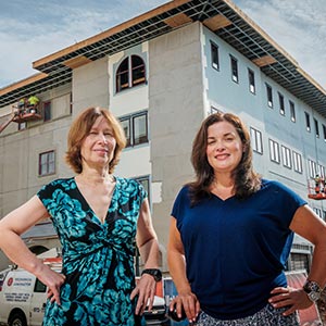 Dean Janice Smolowitz and Courtney Reinisch, director of Undergraduate Nursing, look forward to moving the program into the renovated Partridge Hall in spring 2017.