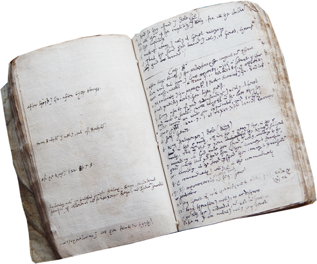 Image of old King James Bible manuscript.
