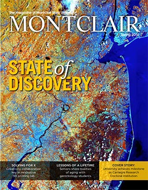Cover of the Spring 2016 of the magazine of Montclair State University.