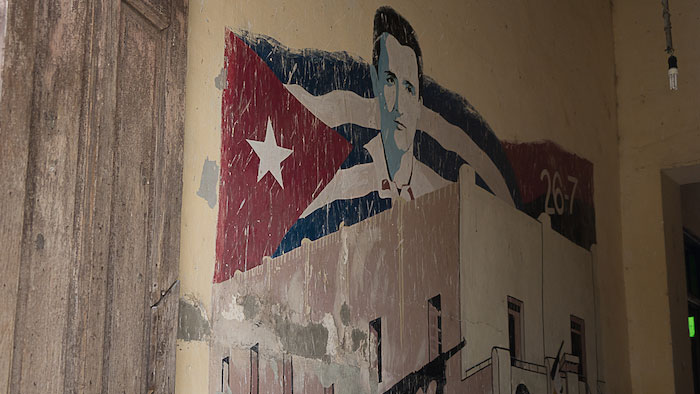 Photo of Cuban mural inside home.